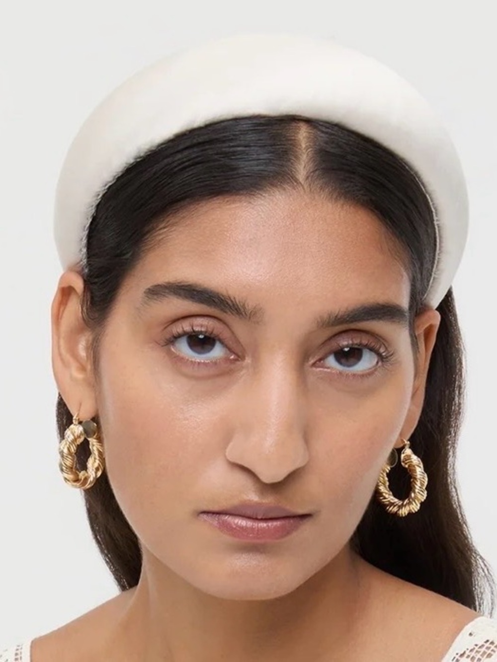Loeffler Randall Bellamy Satin Cream Headband